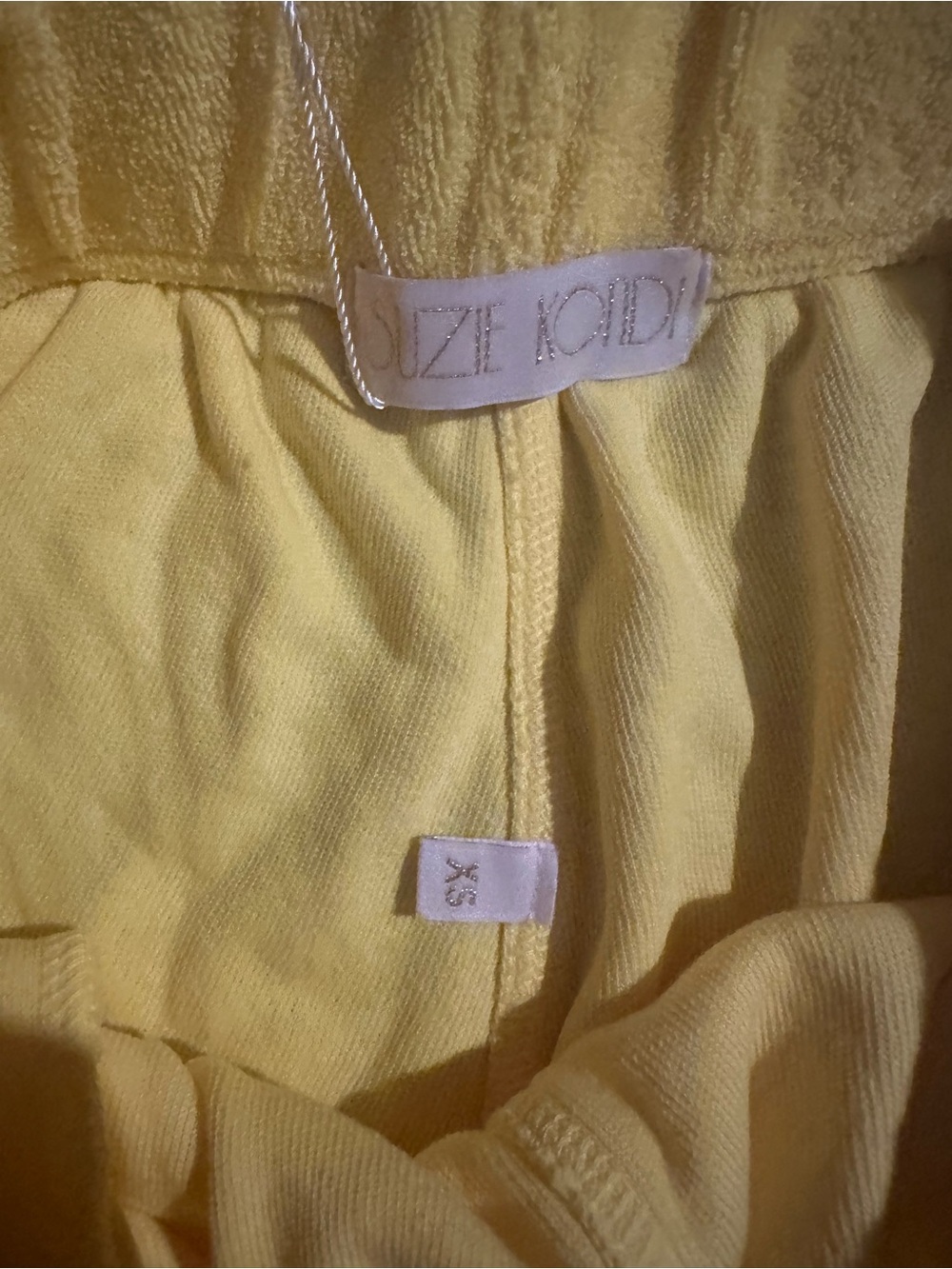 NWT Suzi Kondi Vibrant Yellow Terry Track Shorts XS - Picture 2 of 3